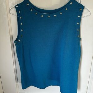 St. John Teal Tank Top with Gold Details